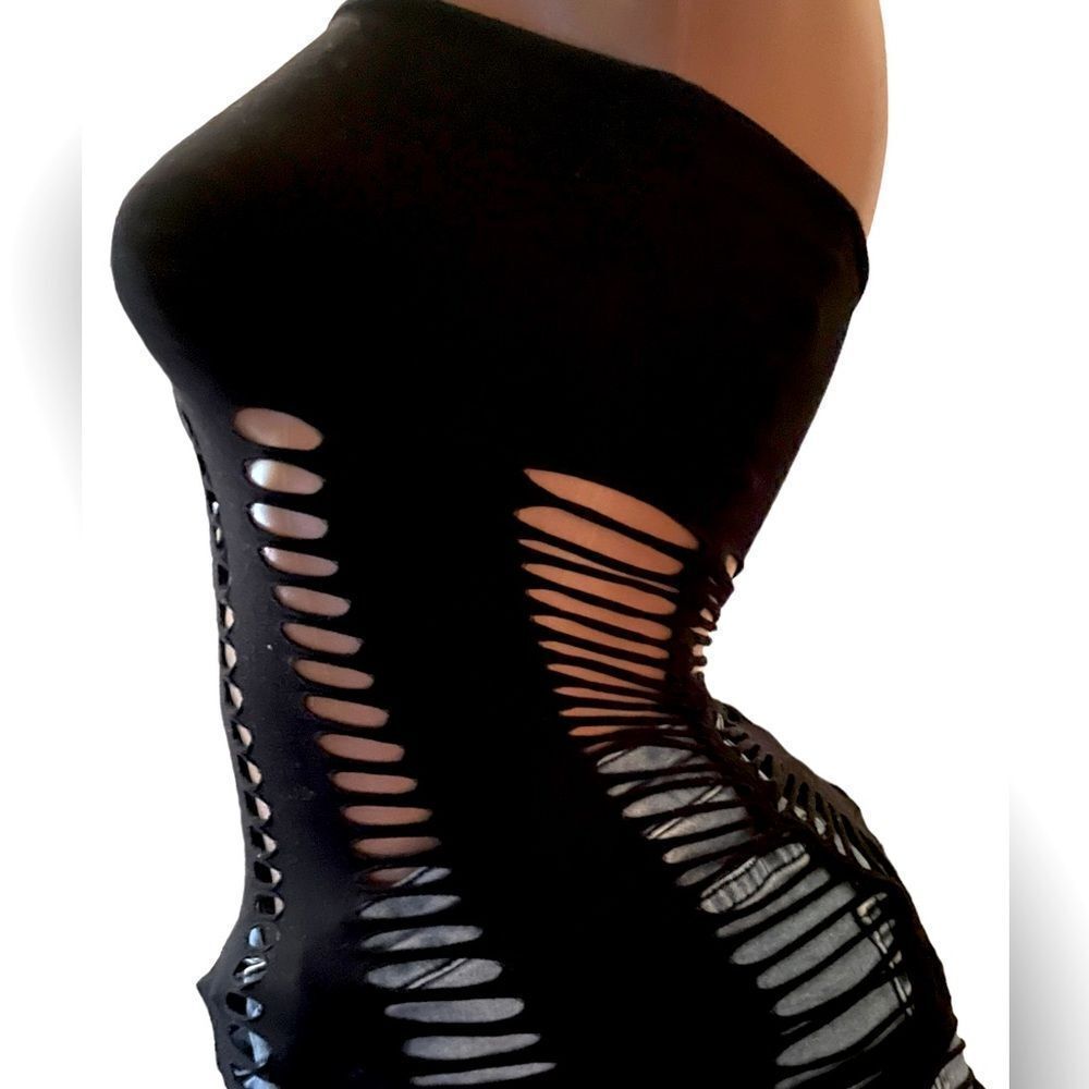 High-Stretch Black Mesh Top l New - Picture 3 of 6